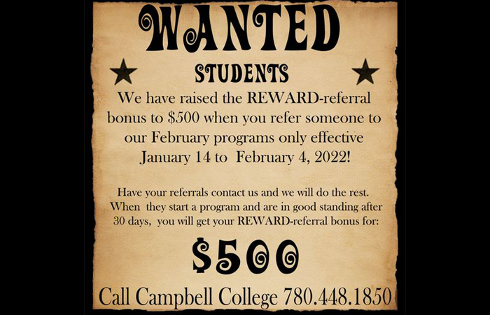 Alumni and students refer students and receive a $500 referral bonus